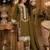Olive satin rayon kurta pant with dupatta set