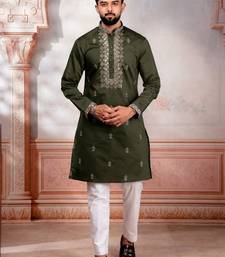 Mahendi embroidered fancy kurta payjama for men