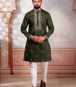 Mahendi embroidered fancy kurta payjama for men
