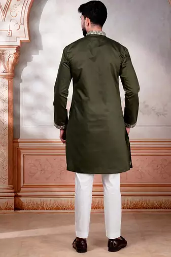 Mahendi embroidered fancy kurta payjama for men