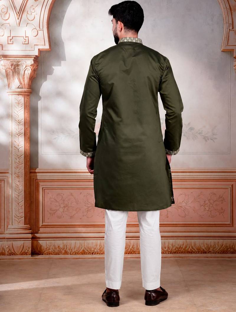 Mahendi embroidered fancy kurta payjama for men
