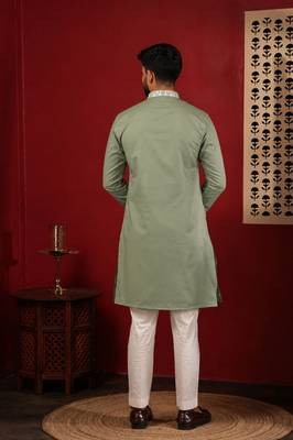 Pista embroidered fancy kurta payjama for men 2