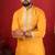 Yellow embroidered fancy kurta payjama for men