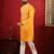 Yellow embroidered fancy kurta payjama for men