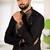 Black jacquard work ethnic festive traditional attire for men