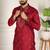 Maroon jacquard work ethnic festive traditional attire for men