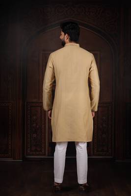Chikoo jacquard work ethnic festive traditional attire for men 2
