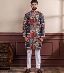 Black printed ethnic kurta payjama for looks