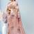 Light pink & sand beige printed andhra cotton saree with running blouse