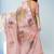 Light pink & sand beige printed andhra cotton saree with running blouse