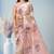 Light pink & sand beige printed andhra cotton saree with running blouse