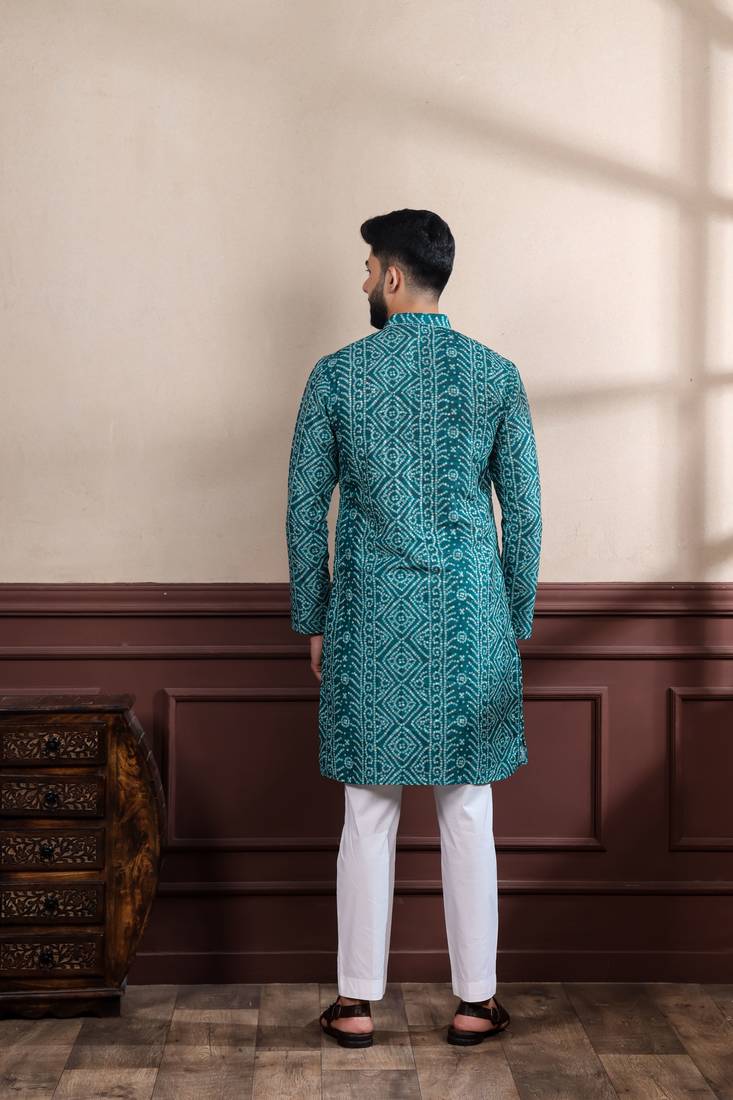 Rama printed ethnic kurta payjama for looks
