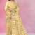 Mustard yellow & soft ivory printed andhra cotton saree with running blouse
