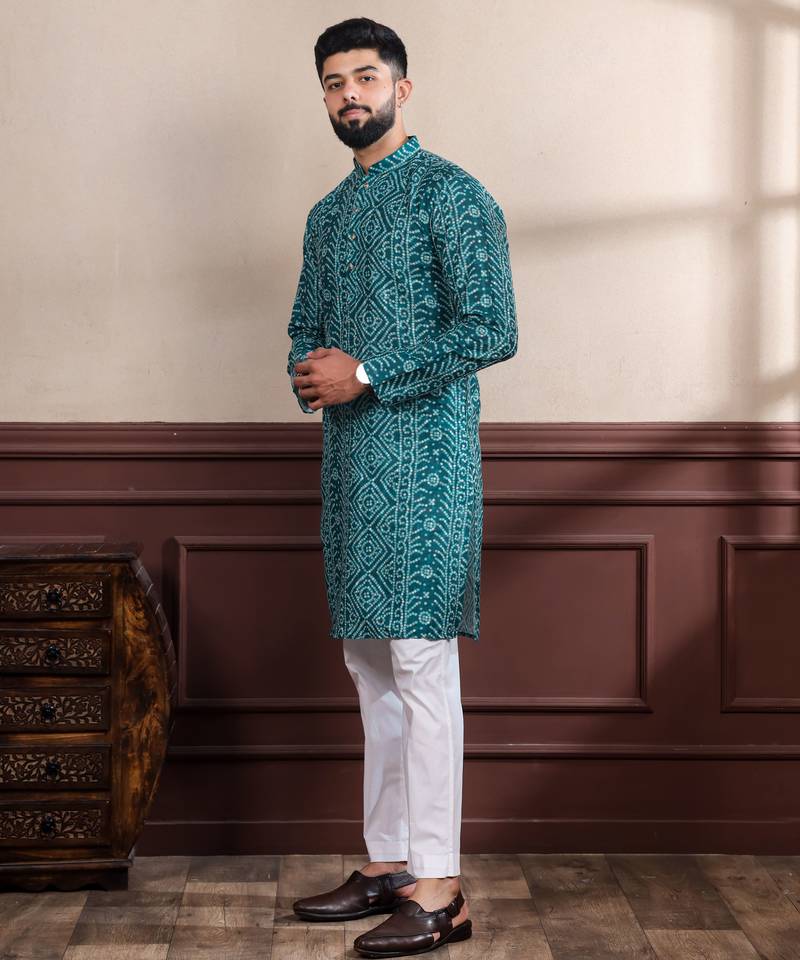 Rama printed ethnic kurta payjama for looks