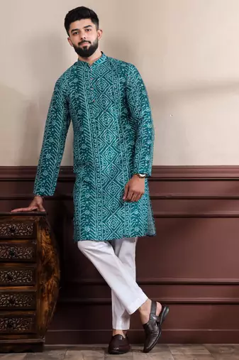 Rama printed ethnic kurta payjama for looks
