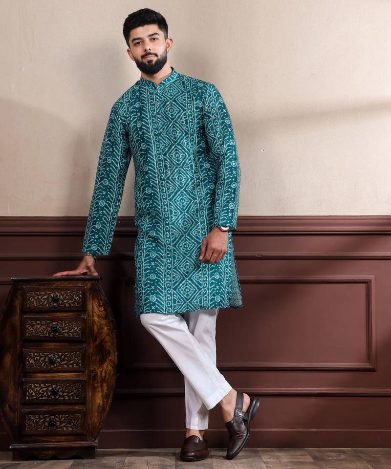 Rama printed ethnic kurta payjama for looks