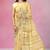 Mustard yellow & soft ivory printed andhra cotton saree with running blouse