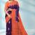 Royal purple & burnt coral orange printed andhra cotton saree with running blouse