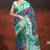 Lagoon green & royal mulberry purple printed andhra cotton saree with running blouse