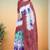 Dusty rose & purple printed andhra cotton saree with running blouse with running blouse