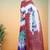 Dusty rose & purple printed andhra cotton saree with running blouse with running blouse