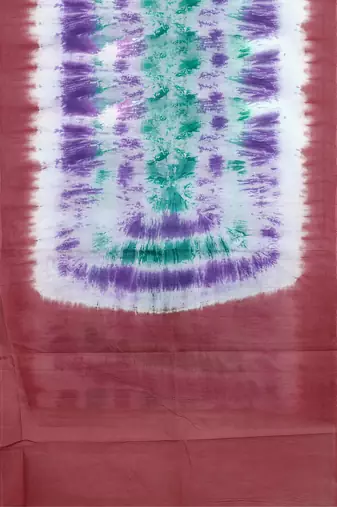 Dusty rose & purple printed andhra cotton saree with running blouse with running blouse