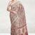 Sandstone beige & heritage crimson red printed andhra cotton saree with running blouse