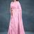 Baby/blossom pink & rose gold andhra cotton saree with running blouse