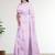 Mauve/orchid blush pink & antique gold andhra cotton saree with running blouse