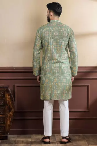 Pista printed ethnic kurta payjama for looks