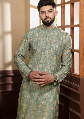 Pista printed ethnic kurta payjama for looks 3