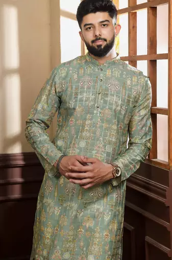 Pista printed ethnic kurta payjama for looks