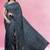 Charcoal grey & jet black south cotton saree with running blouse
