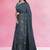 Charcoal grey & jet black south cotton saree with running blouse