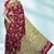 Maroon red & olive green south cotton saree with running blouse