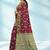 Maroon red & olive green south cotton saree with running blouse