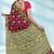 Maroon red & olive green south cotton saree with running blouse