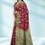 Maroon red & olive green south cotton saree with running blouse