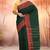 Bottle green & terracotta red bengal tant saree without blouse