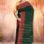 Bottle green & terracotta red bengal tant saree without blouse