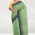 Moss/pista green & charcoal grey bengal tant saree without blouse