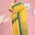 Lemon yellow & leaf green bengal tant saree without blouse