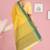 Lemon yellow & leaf green bengal tant saree without blouse