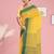 Lemon yellow & leaf green bengal tant saree without blouse