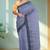 Lavender blue & slate blue bengal tant saree without blouse