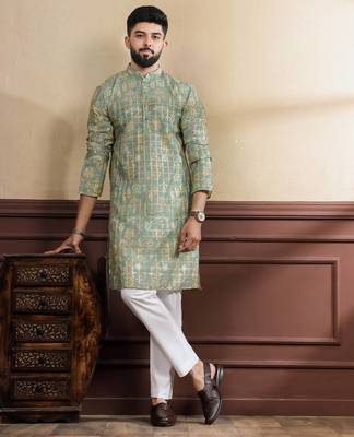 Pista printed ethnic kurta payjama for looks 5