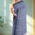 Lavender blue & slate blue bengal tant saree without blouse