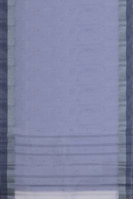 Lavender blue & slate blue bengal tant saree without blouse 5
