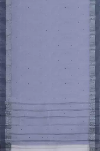 Lavender blue & slate blue bengal tant saree without blouse