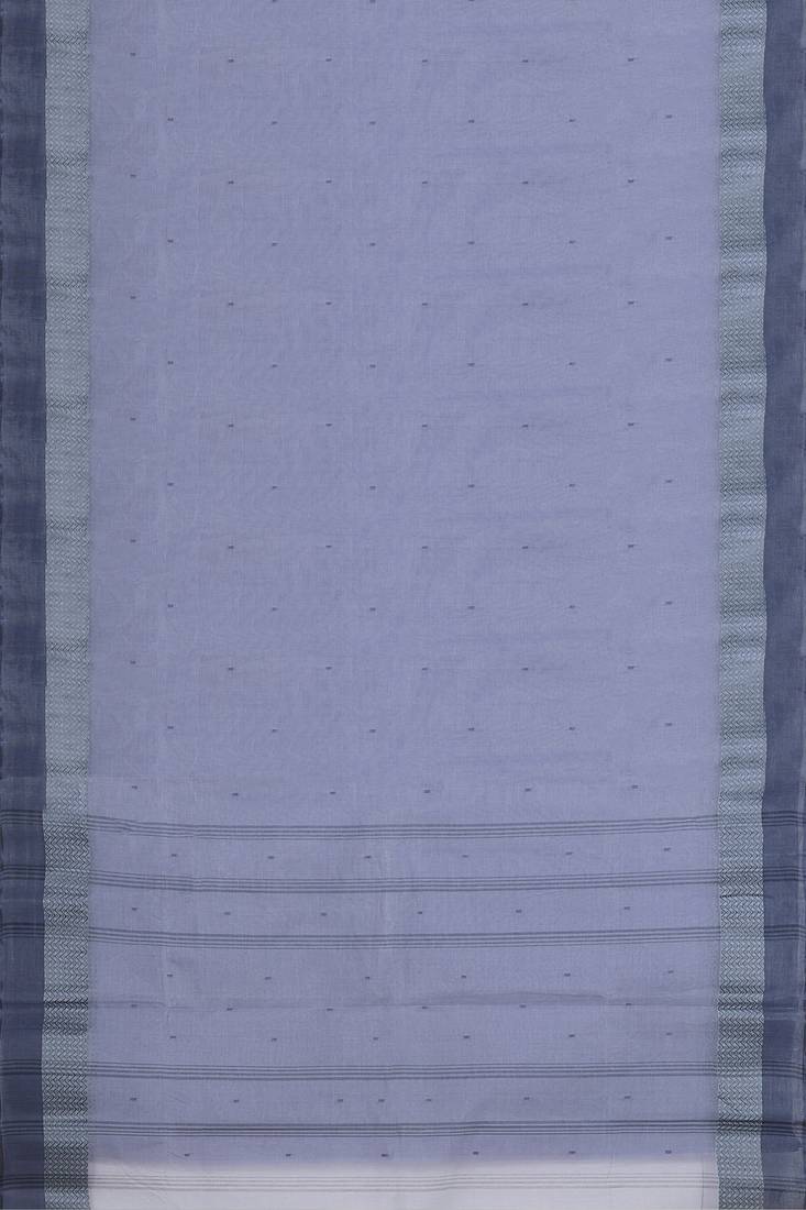 Lavender blue & slate blue bengal tant saree without blouse